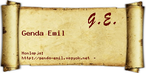 Genda Emil névjegykártya